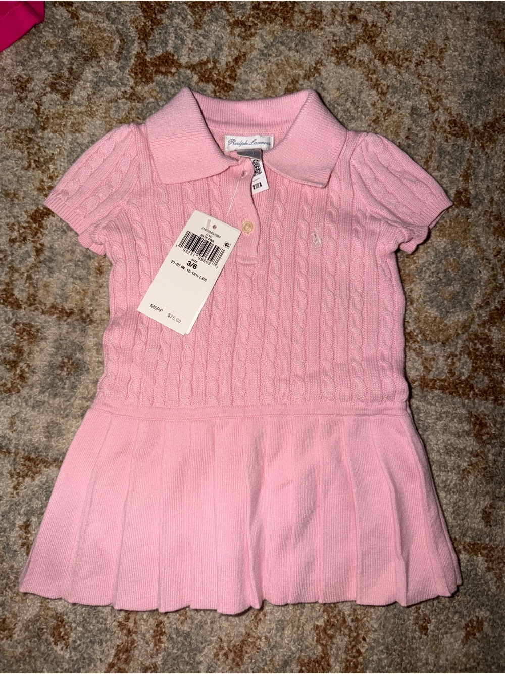 Knit baby pink polo Ralph Lauren dress